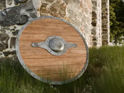 Round Shield - Low Poly to High Poly 3D model