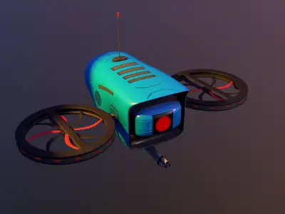Stylized Pbr Drone with Gun  3D model