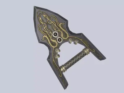Dark fantasy weapon Low-poly 3D model