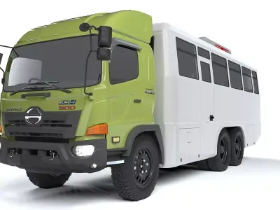 3d Model Hino 500 Series Manhaulers Minning cars Passenger Low-poly 3D model