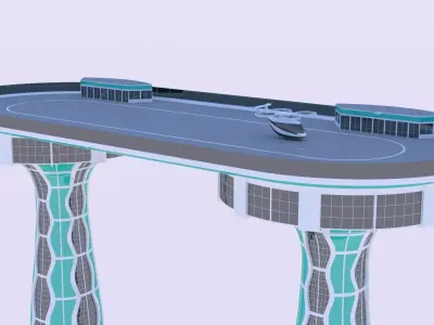 Futuristic droneport II 3D model