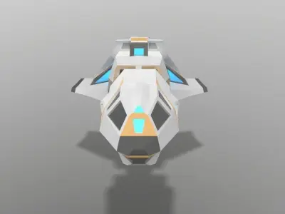 Sci-fi Space Aircraft SA-4  Low-poly 3D model