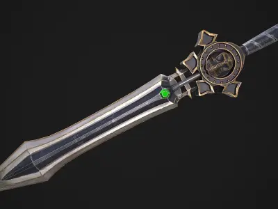 Fantasy Sword 17 3D Model Low-poly 3D model