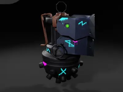 Jinx grenade from the cartoon Arcane Low-poly 3D model