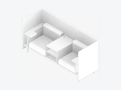 Sofa - Contemporary - Flame - Central Shelf Work Shelf Low-poly 3D model purchase