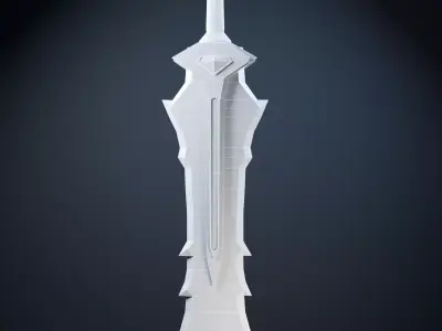 Fantasy Sword 3D Royal Steel Blade Low-poly 3D model