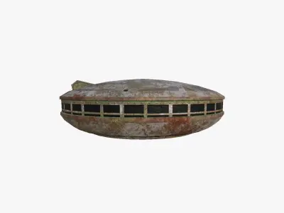 Alien Spaceship UFO A11 Abandoned - Sci Fi Spacecraft Design Low-poly 3D model
