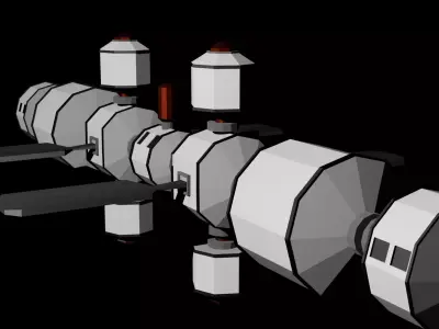 Low Poly Sci-Fi Industrial Pipe Low-poly 3D model