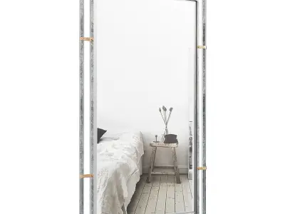 Scottie Industrial Metal Wall Mirror WLFR6179 3D model