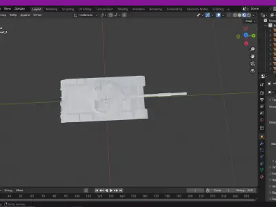 Tank T-62 Low-poly 3D model