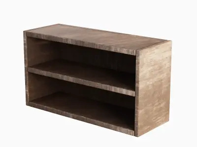 Simple Wooden Bookshelf 05  Low-poly 3D model