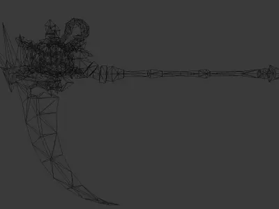 Futuristic Scythe Low-poly 3D model 8