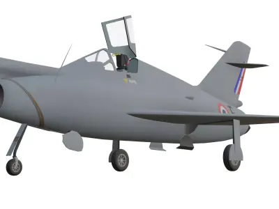 Nord 1405 Gerfaut II Low-poly 3D model