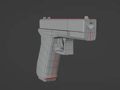 Low Poly GLOCK-17 glock pistol Low-poly 3D model
