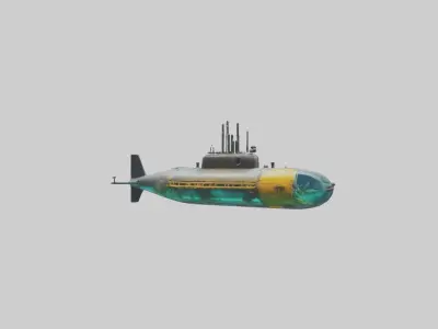 Underwater Submarine 1 Low-poly 3D model
