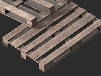 Wood pallet PBR Game Ready Low-poly 3D model