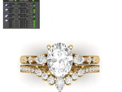 Oval Solitaire Ring 3D print model 29