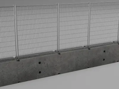 Damaged Graffiti Concrete Barrier - Game Ready Low-poly 3D model