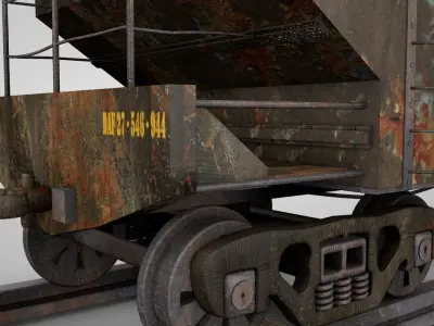 Rusty Hopper Wagon 3D model