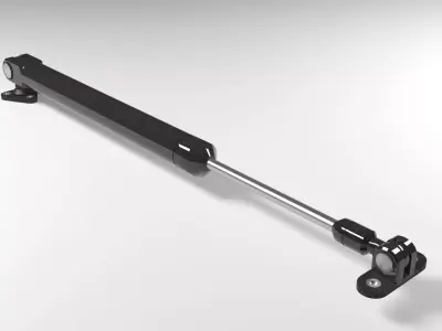 Hydraulic cylinder 3d model Low-poly 3D model