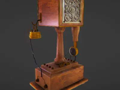 Vintage Telephone Free low-poly 3D model