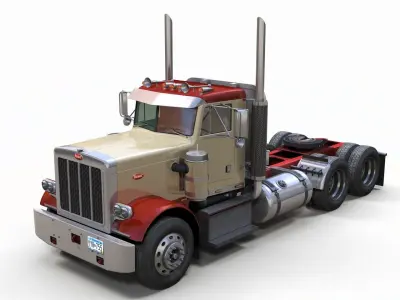Peterbilt 359 1980 truck Low-poly 3D model