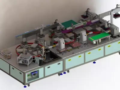 Lithium battery welding glue machine 3D model