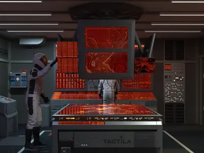 Command Room with Operators Red 3D model