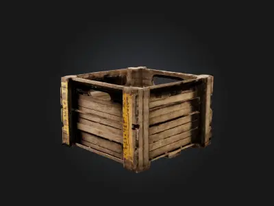 Dilapidated Wooden Crate Model Low-poly 3D model