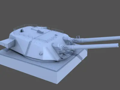 Super Yamato 51cm Twin Turret - 1-72 scale 3D print model