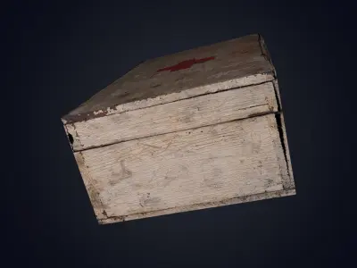 Wooden First Aid Kit Low-poly 3D model
