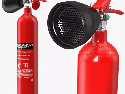 Carbon Dioxide 2Kg Fire Extinguisher 3D model
