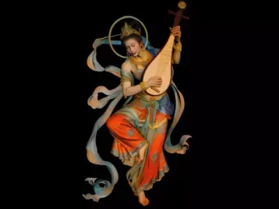 Dunhuang  Flying Apsaras  Pipa 3D model