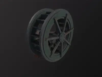 Water wheel 3D Model Low-poly 3D model