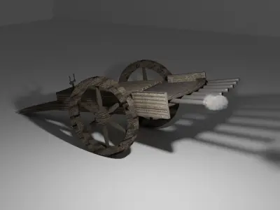 Machine Gun by Leonardo Da Vinci 3D model