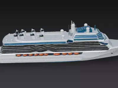 Modern Luxury Cruise Ship Passenger Liner 3D print model