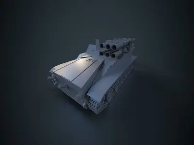 sdkfz301 Borgward IV panzerjager Wanze Tank destroyer Low-poly 3D model
