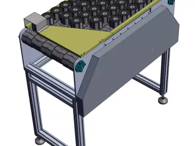 Motor permanent magnet rotor bearing feeding mechanism 3D model
