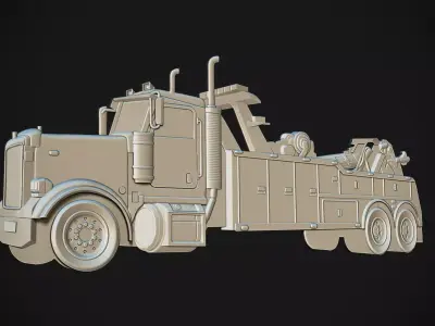Tow Truck Bas Relief 3D print model