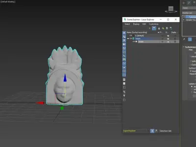 Totem indian mask Low-poly 3D model