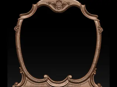 3D Frame - Wood Carving STL Model for CNC Router 3D print model 6
