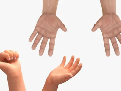  Man and Baby Hands Rigged for Cinema 4D Collection 