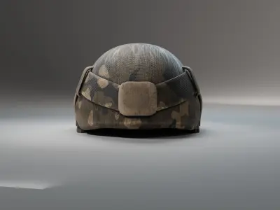 Advanced Combat Helmet with Side Armor and Communication Gear Free low-poly 3D model