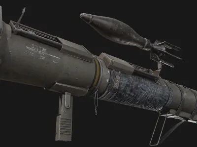 AT4  rocket launcher Low-poly 3D model