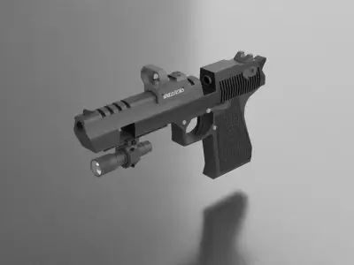 desert eagle with reflex sight and lamb part  Low-poly 3D model