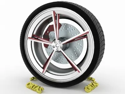 ORTAS CAR WHEEL RIM 109 GAME READY WHEEL RIM TIRE 3D model