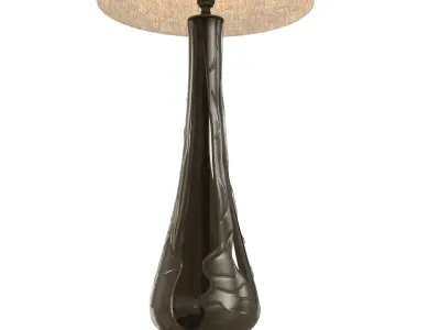 Olive  Frosted Trail Lamp On Antique Brass Bases 3D model