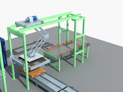 Industrial Equipment 35 - Pallet Stacker Assembly Line 3D model