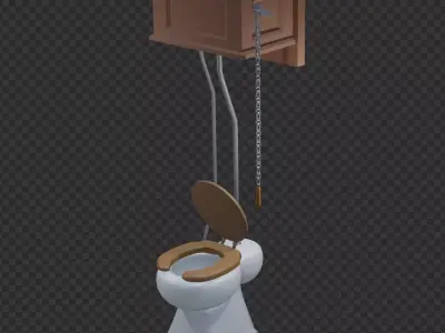 Pull chain toilet 3D model
