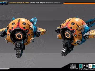 SF Light Drone ZR7 Low-poly 3D model